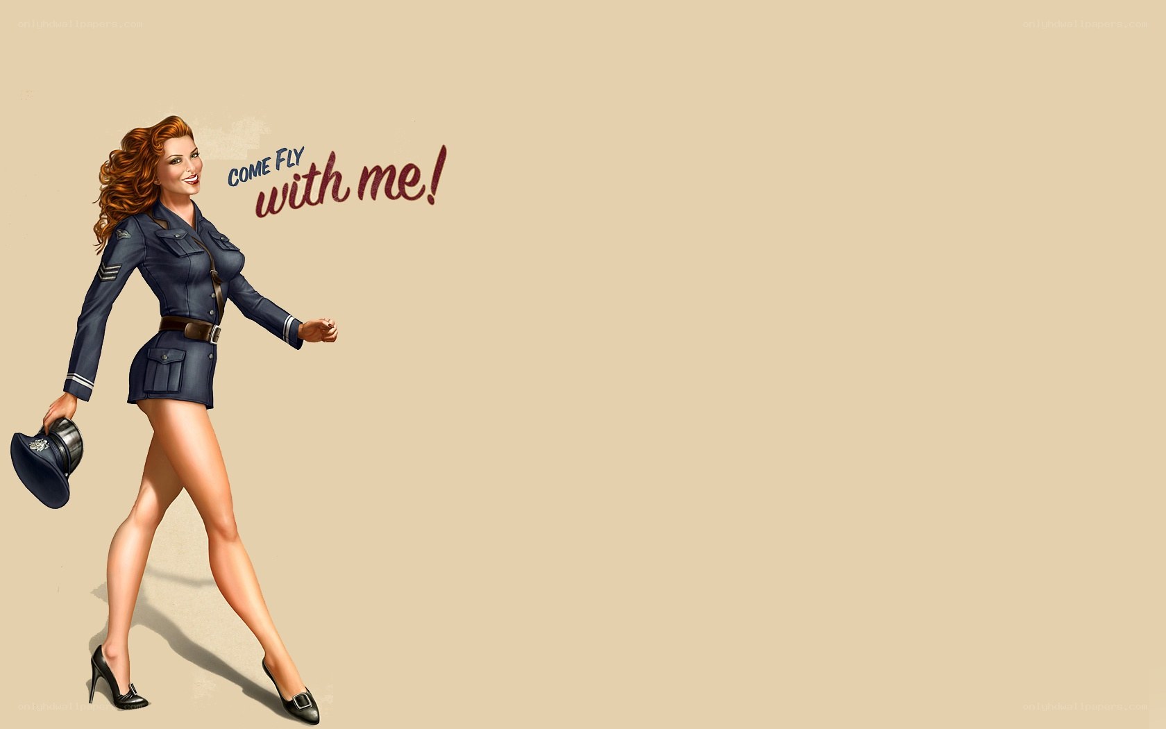 pin-up flight attendant