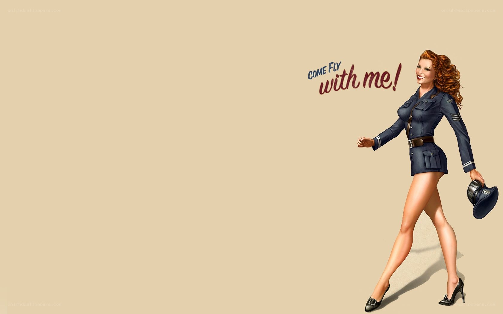 pin-up flight attendant