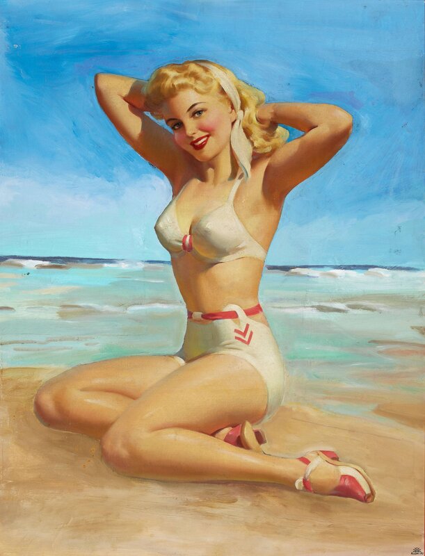 Pin-up girl at the beach