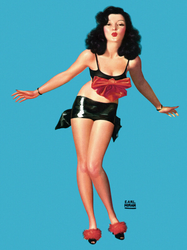 Pin-up girl in black and red