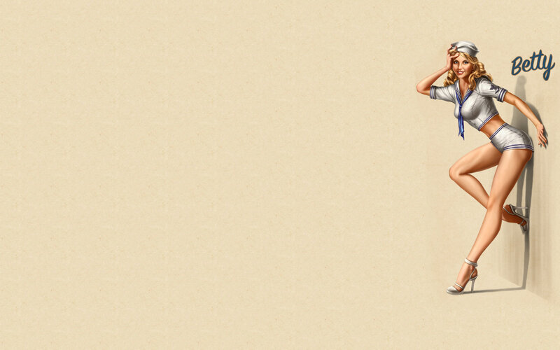 Pin-up girl in sailor outfit