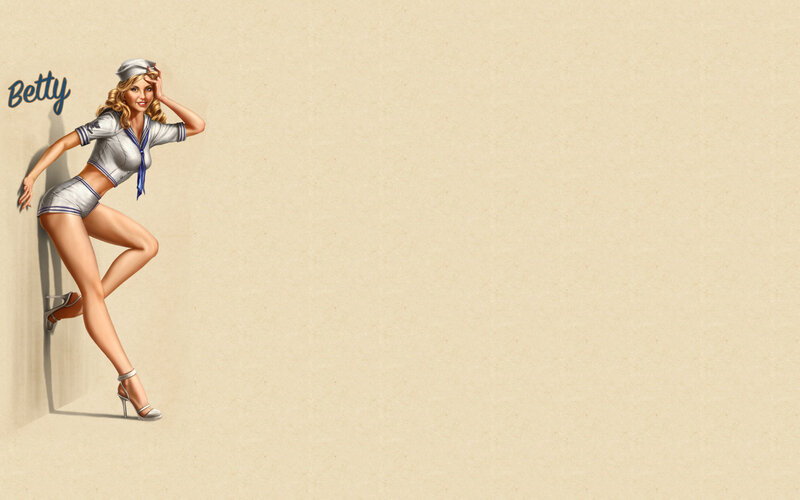 Pin-up girl in sailor outfit