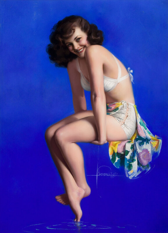 Pin-up girl in swimsuit