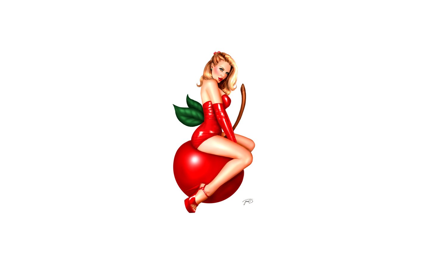 pin-up girl on cherry