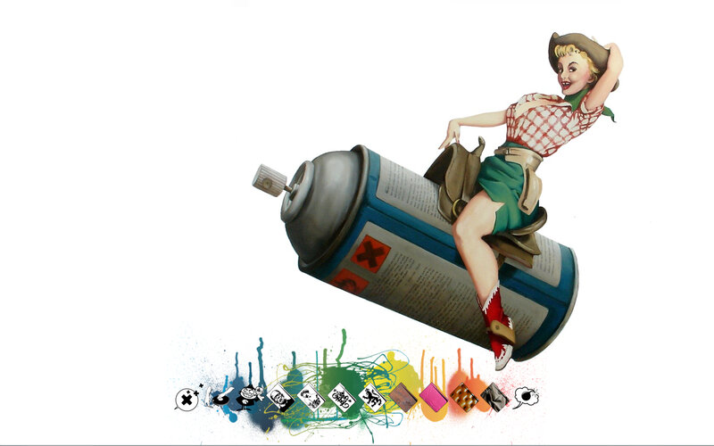pin-up girl on spray can