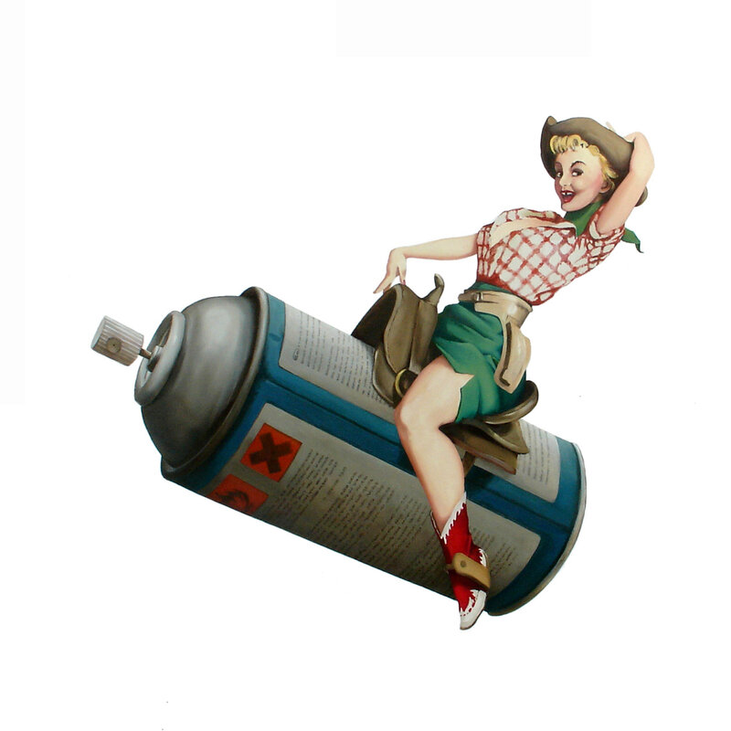 pin-up girl on spray can