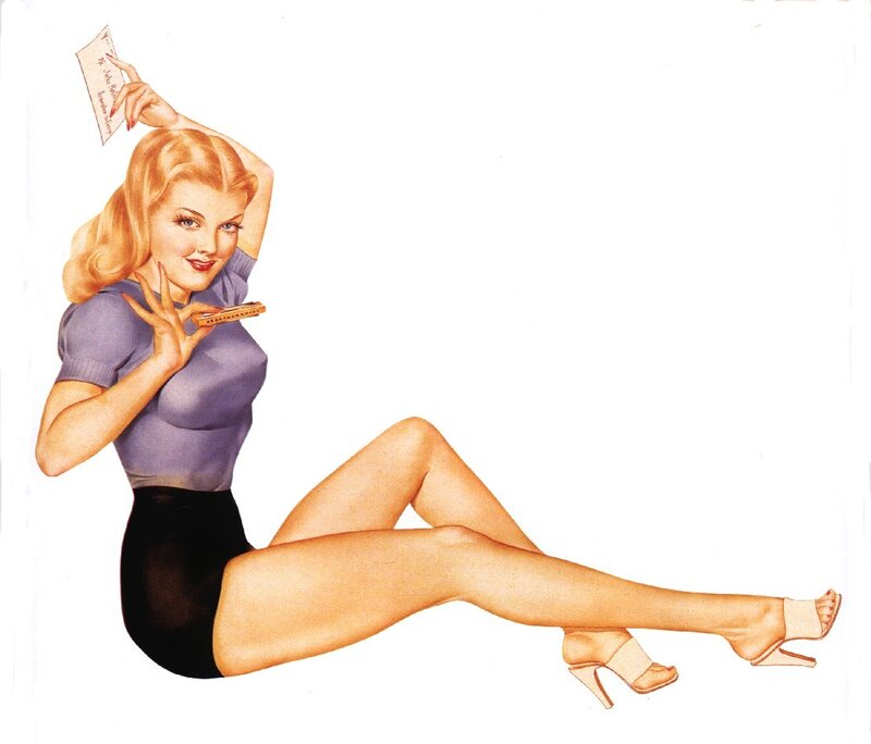pin-up girl with harmonica