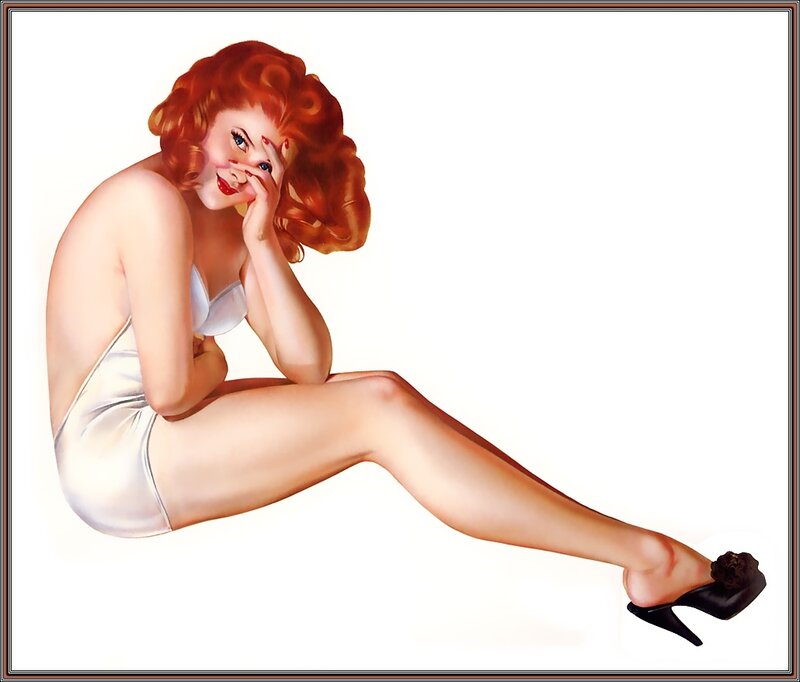 Pin-up girl with red hair