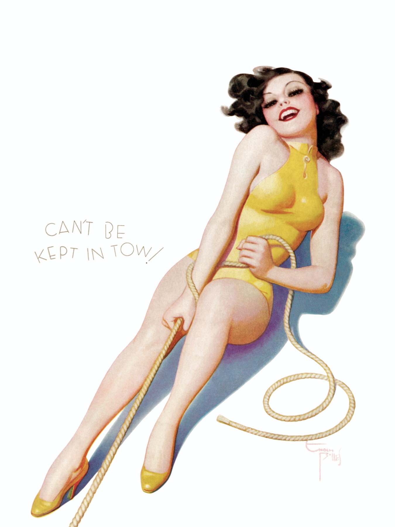 Pin-up girl with rope