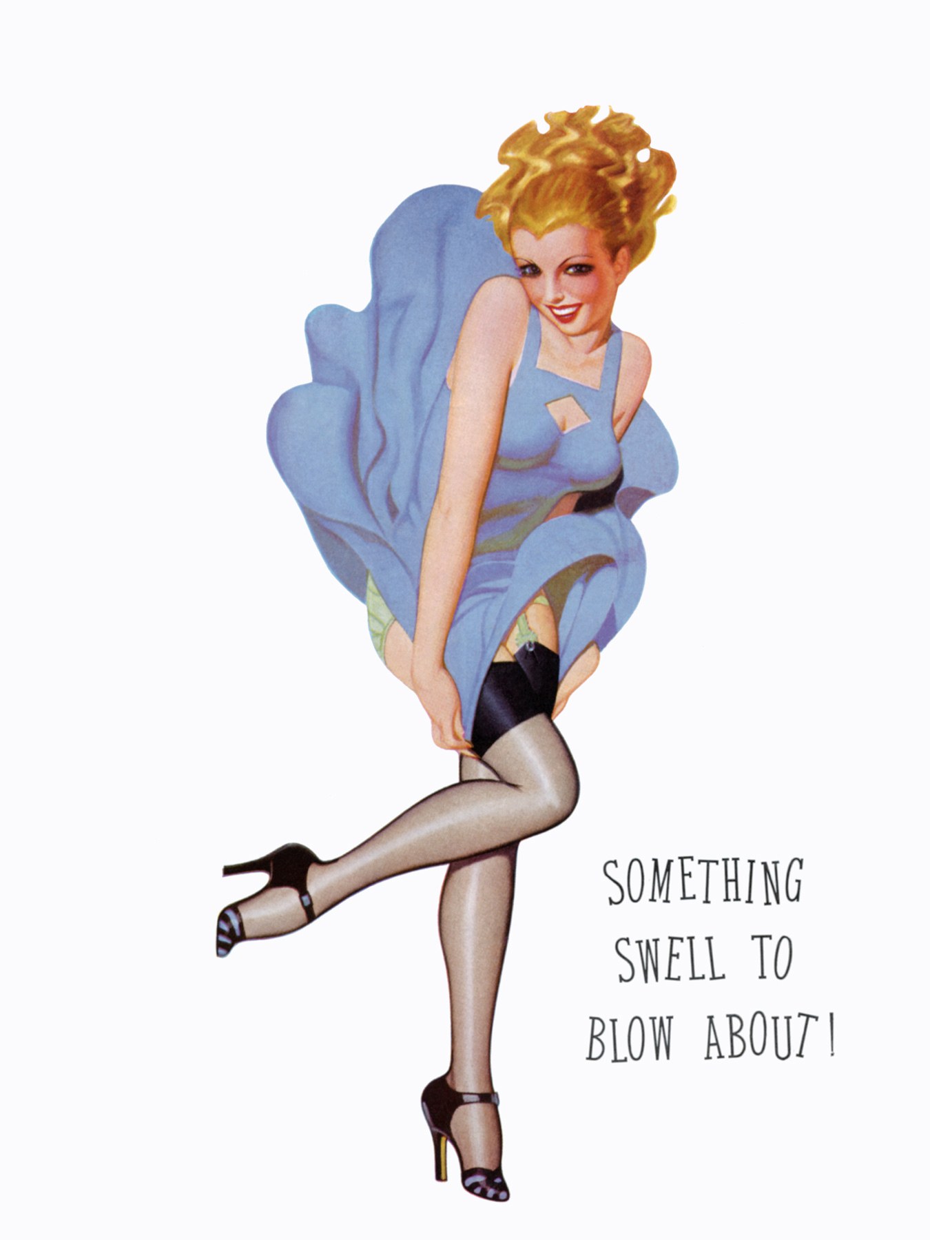 Pin-up girl with text