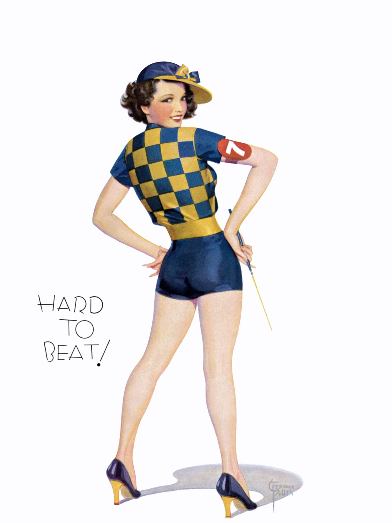 Pin-up golf player