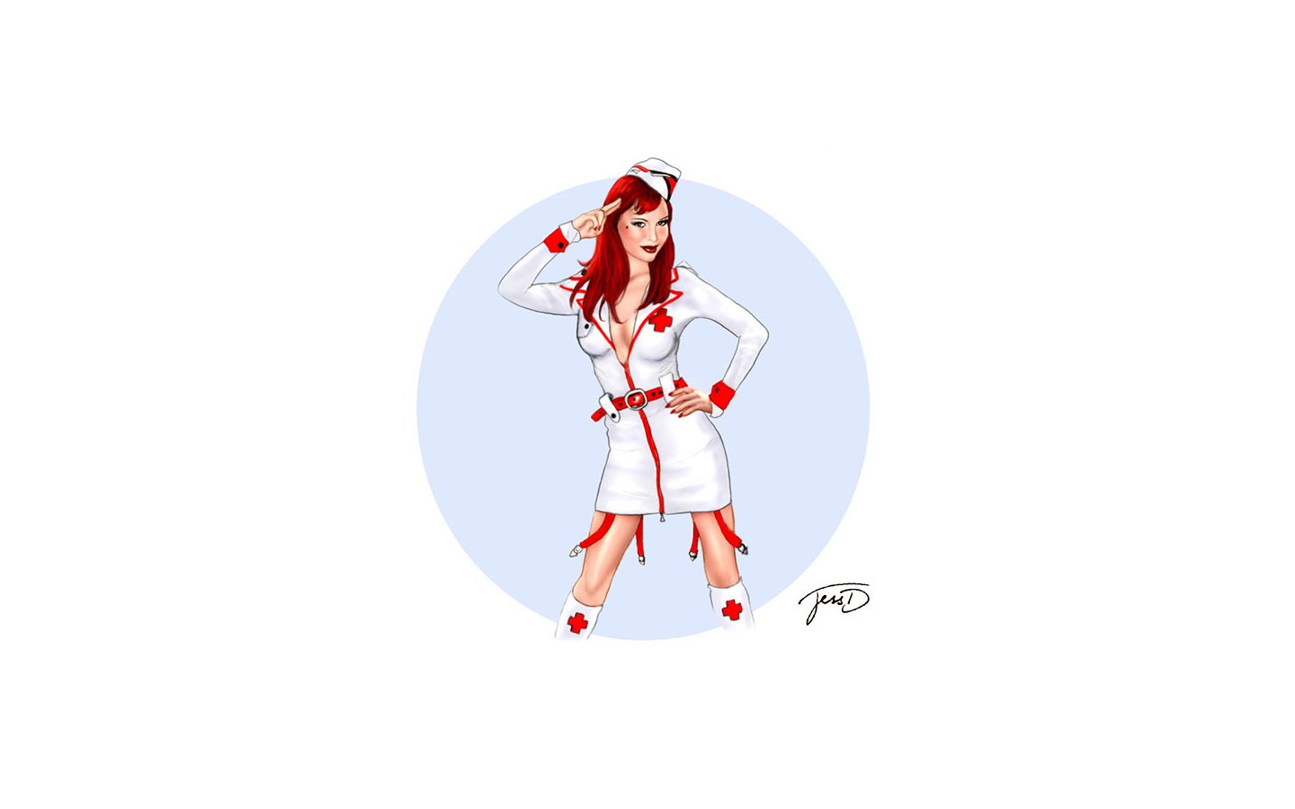 pin-up nurse illustration