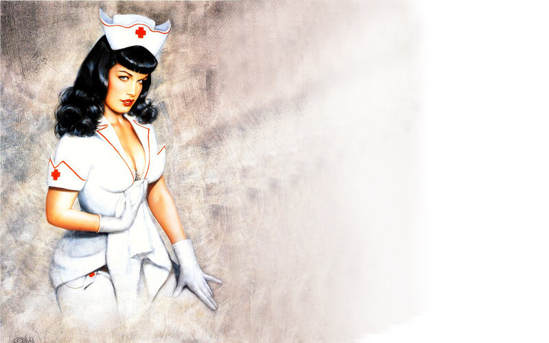 Pin-up nurse illustration