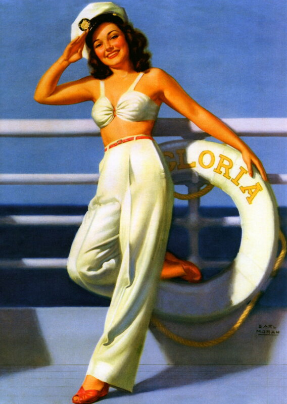 Pin-up sailor woman