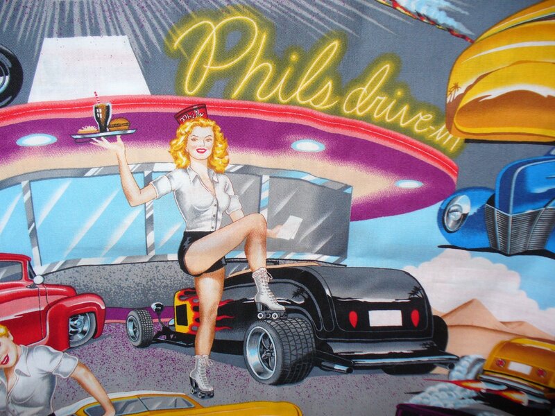 Pin-up Waitress on Car — Purple
