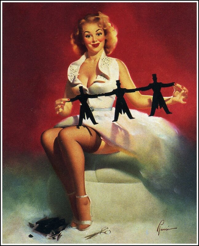 Pin-up with paper cutouts