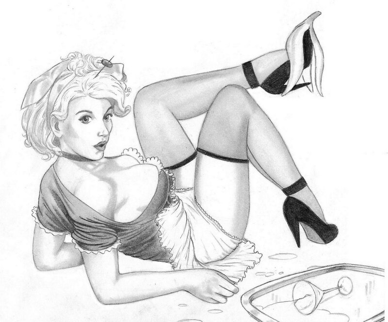 pin-up woman illustration