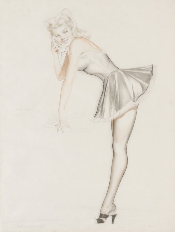 Pin-up woman in dress