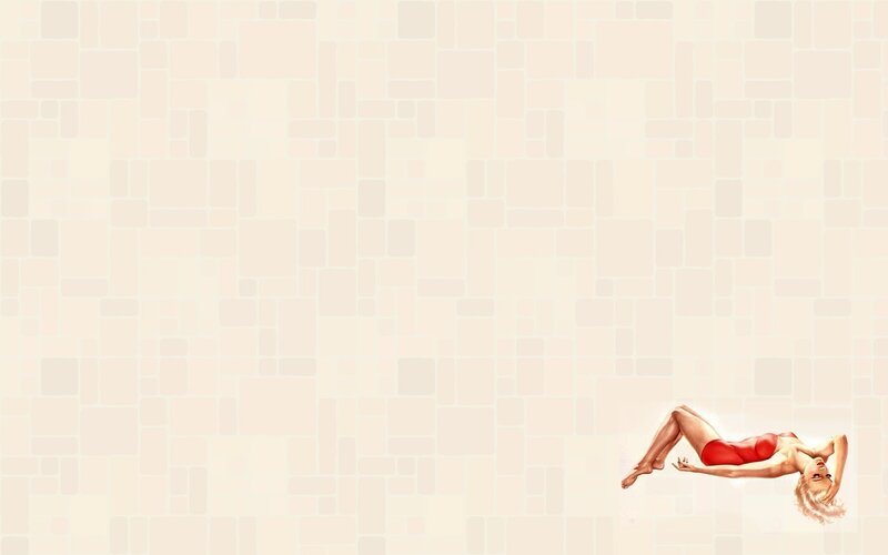 pin-up woman in red swimsuit