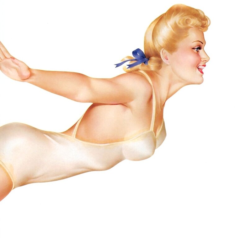 Pin-up woman in swimsuit