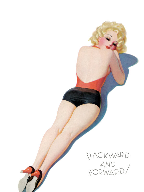 Pin-up woman in swimsuit
