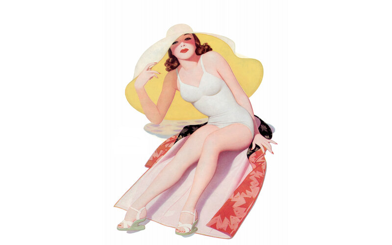 Pin-up woman in swimsuit