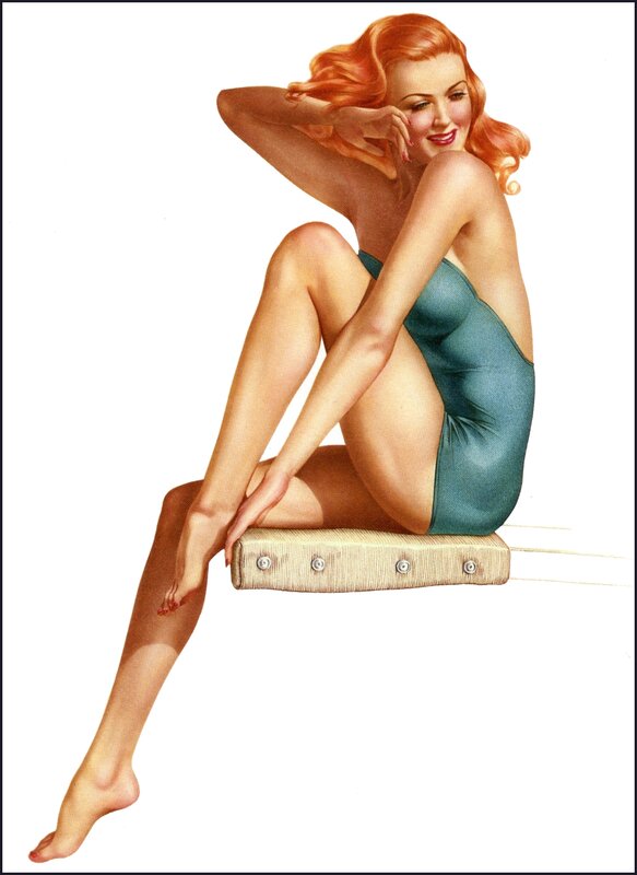 Pin-up woman in swimsuit