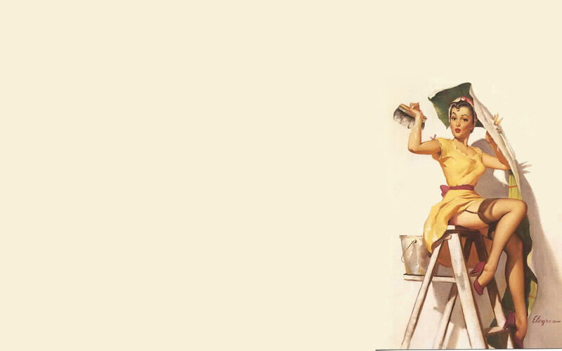 pin-up woman painting