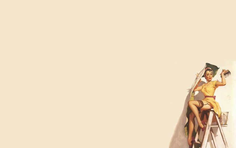 pin-up woman painting