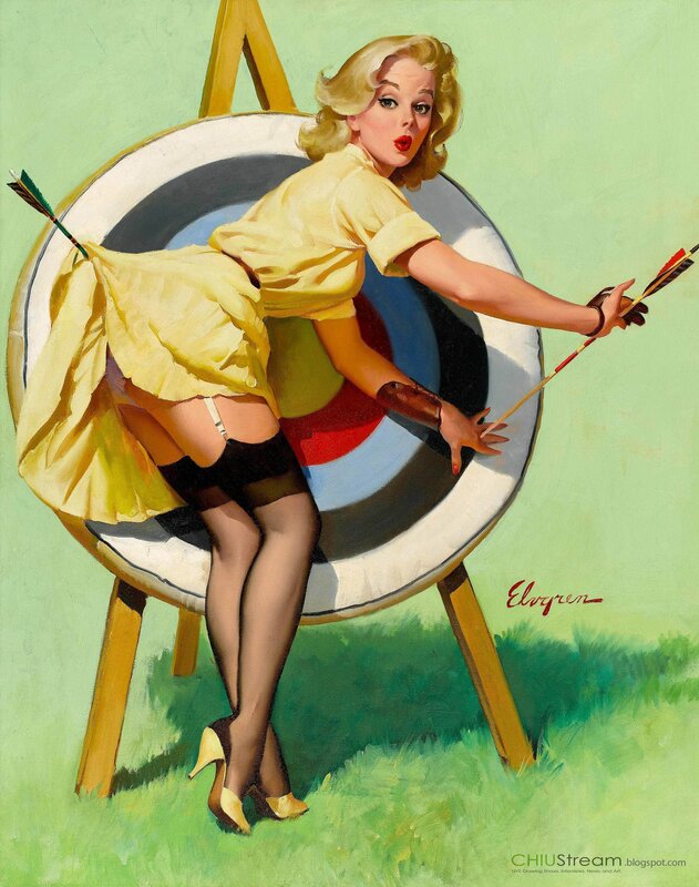 Pin-up woman with arrows