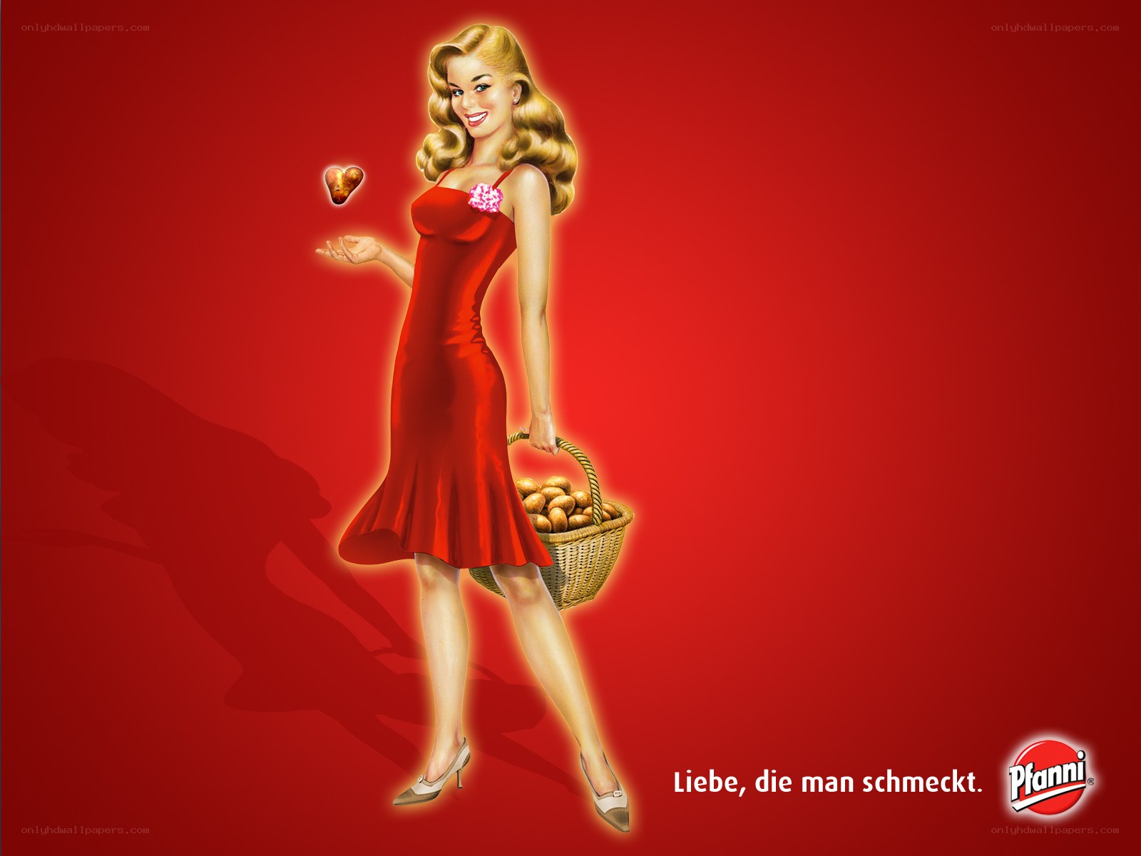 Pin-up woman with chocolates