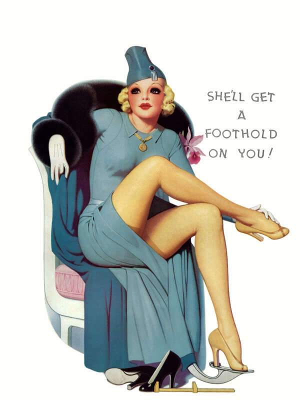 Pin-up woman with high heels