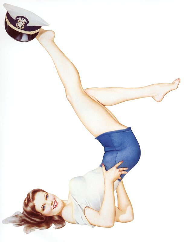 Pin-up woman with sailor hat