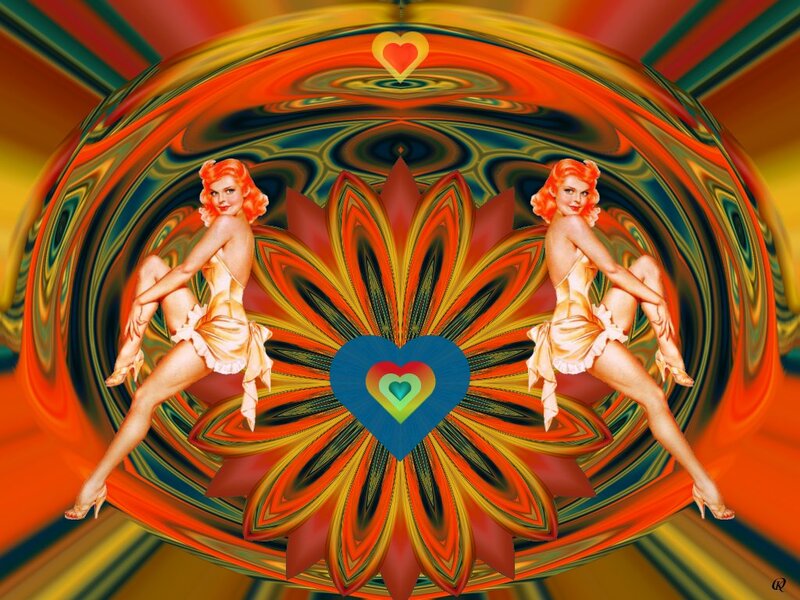 Pin-up Women in Mandala