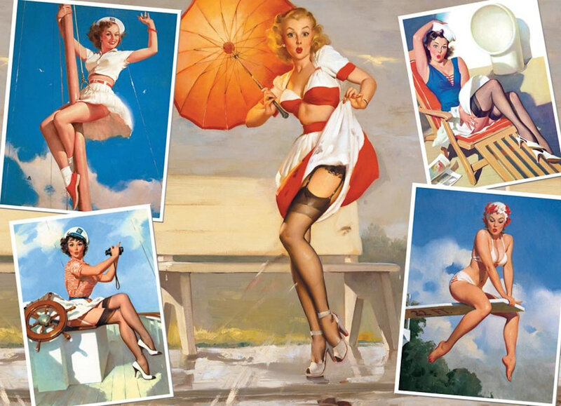 Pin-up Women in Nautical Scenes