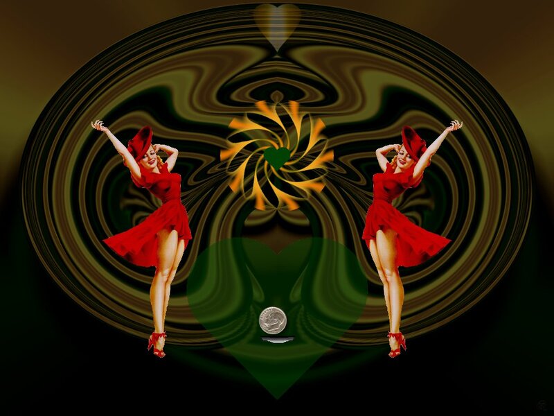 Pin-up Women in Red Dresses