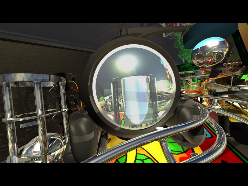 Pinball machine interior view