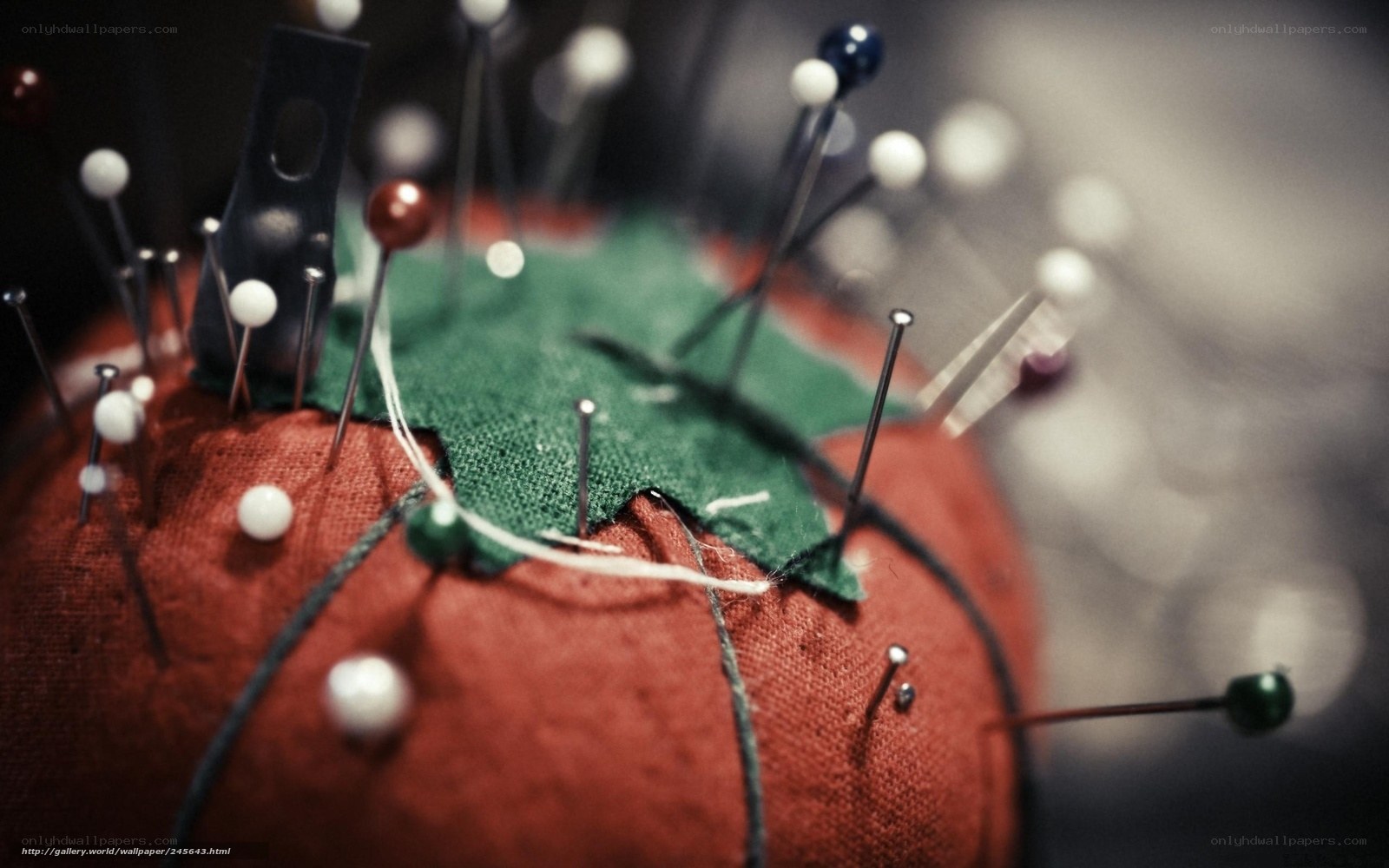 Pincushion with pins