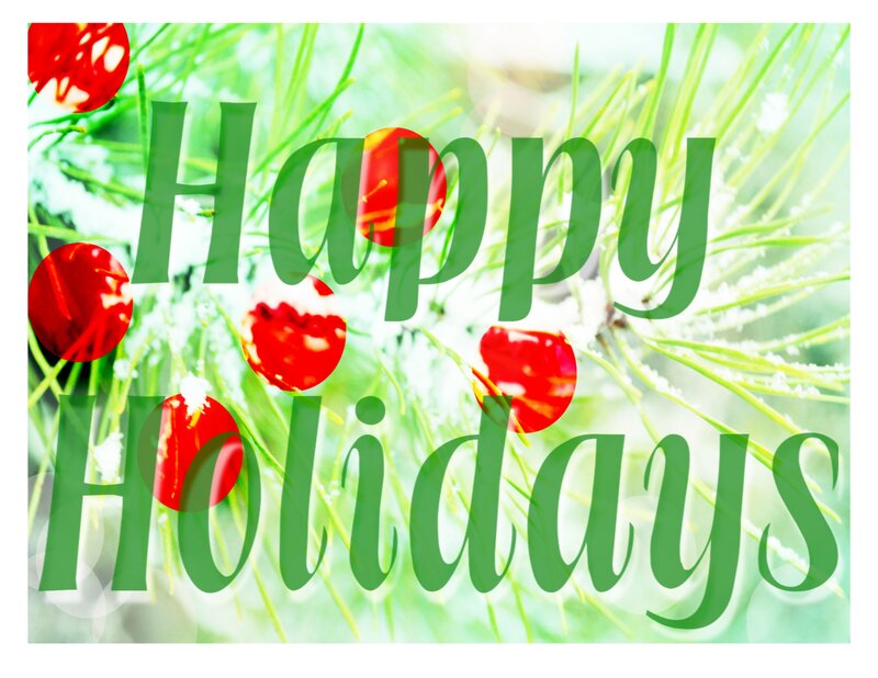 Pine Branches with Berries — Green, Festive, Winter, Photograph, Snow