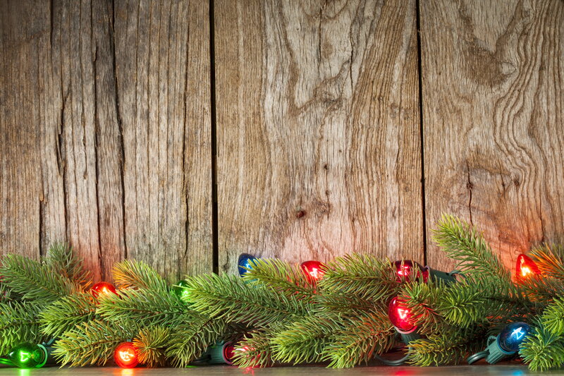 Pine Branches with Lights — Green