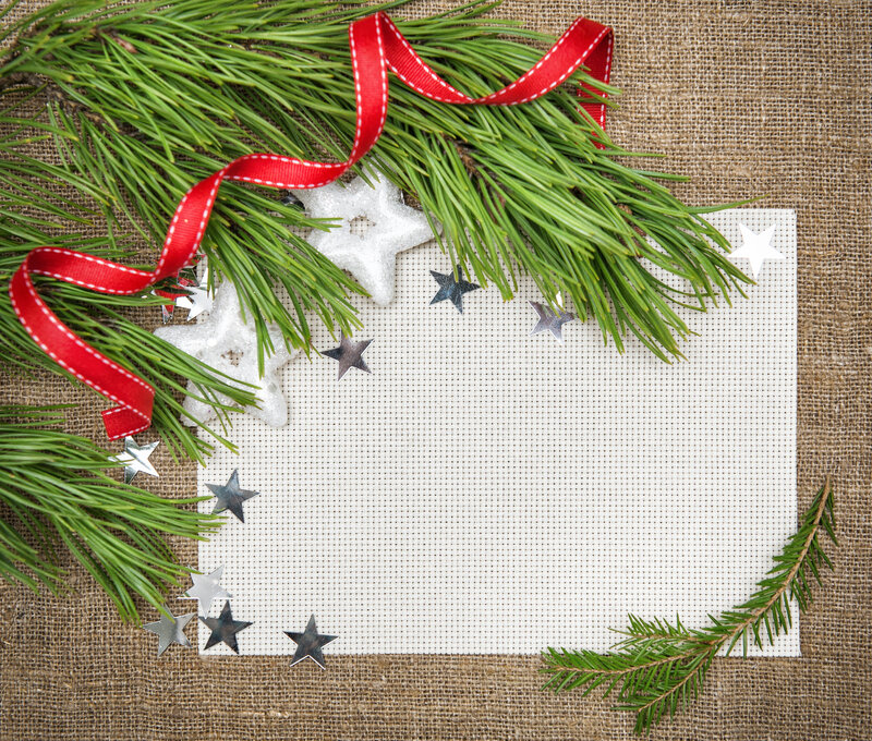 Pine Branches with Stars — Green