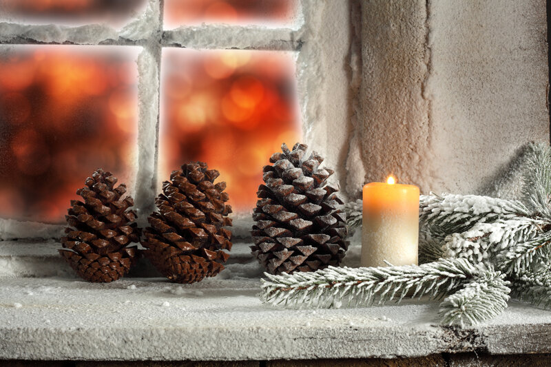 Pine Cones and Candle