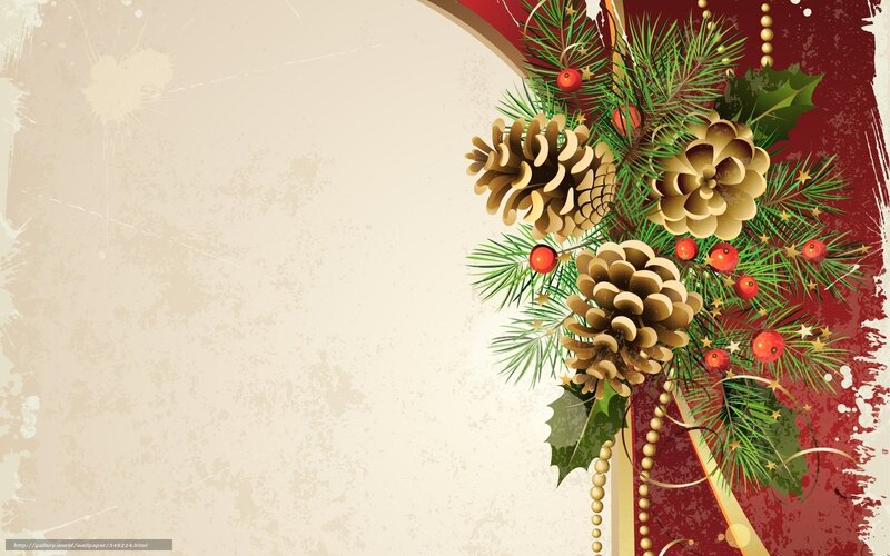 Pine Cones and Holly — Red