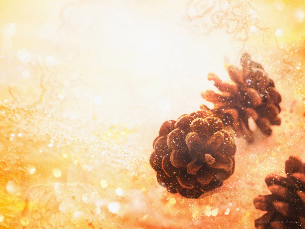 pine cones with golden sparkles