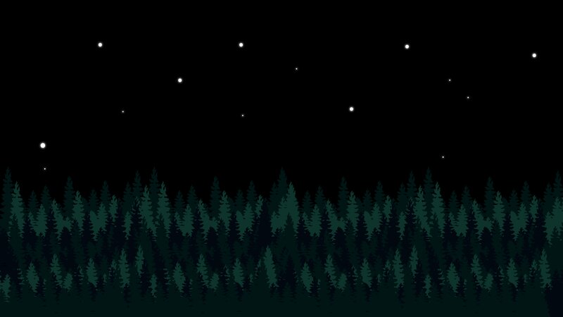 Pine Forest at Night — Black