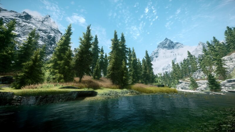 Pine Forest Lake — Green, Serene, Afternoon, 3d Render, Mountains