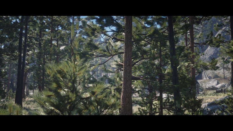 Pine Forest Landscape — Green, Serene, Afternoon, 3d Render