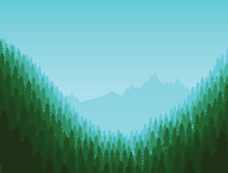 Pine Forest Mountains — Green