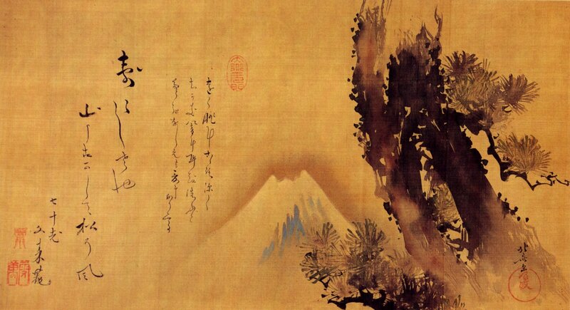 Pine tree and Mount Fuji painting