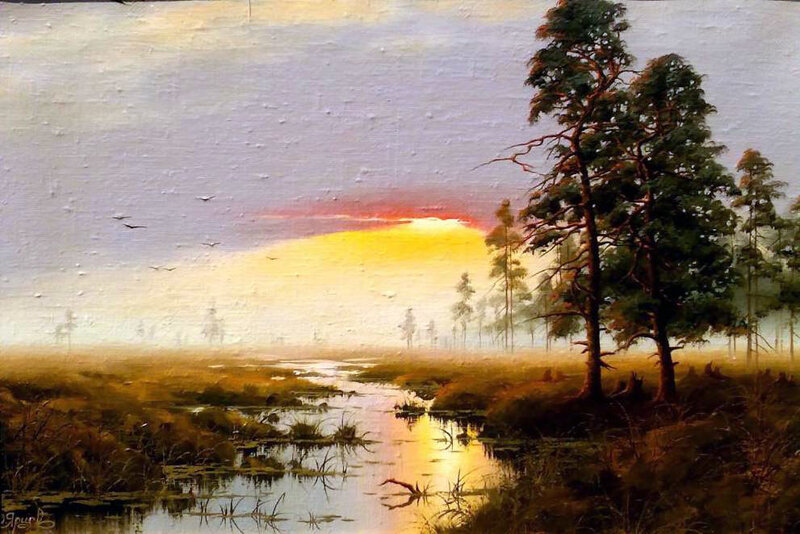 Pine Trees in Marsh